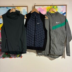 Nike Running windbreaker Jacket Aeroloft Vest bundle